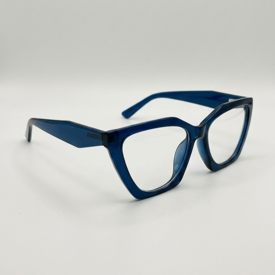 Monture optique bleue épaisse