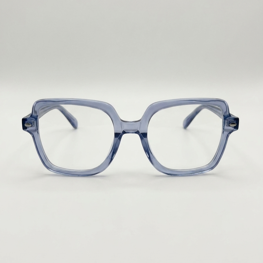 Monture clip-on bleu translucide
